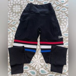 Bombshell Sportswear Scrunch Thigh Highs in red/white/blue